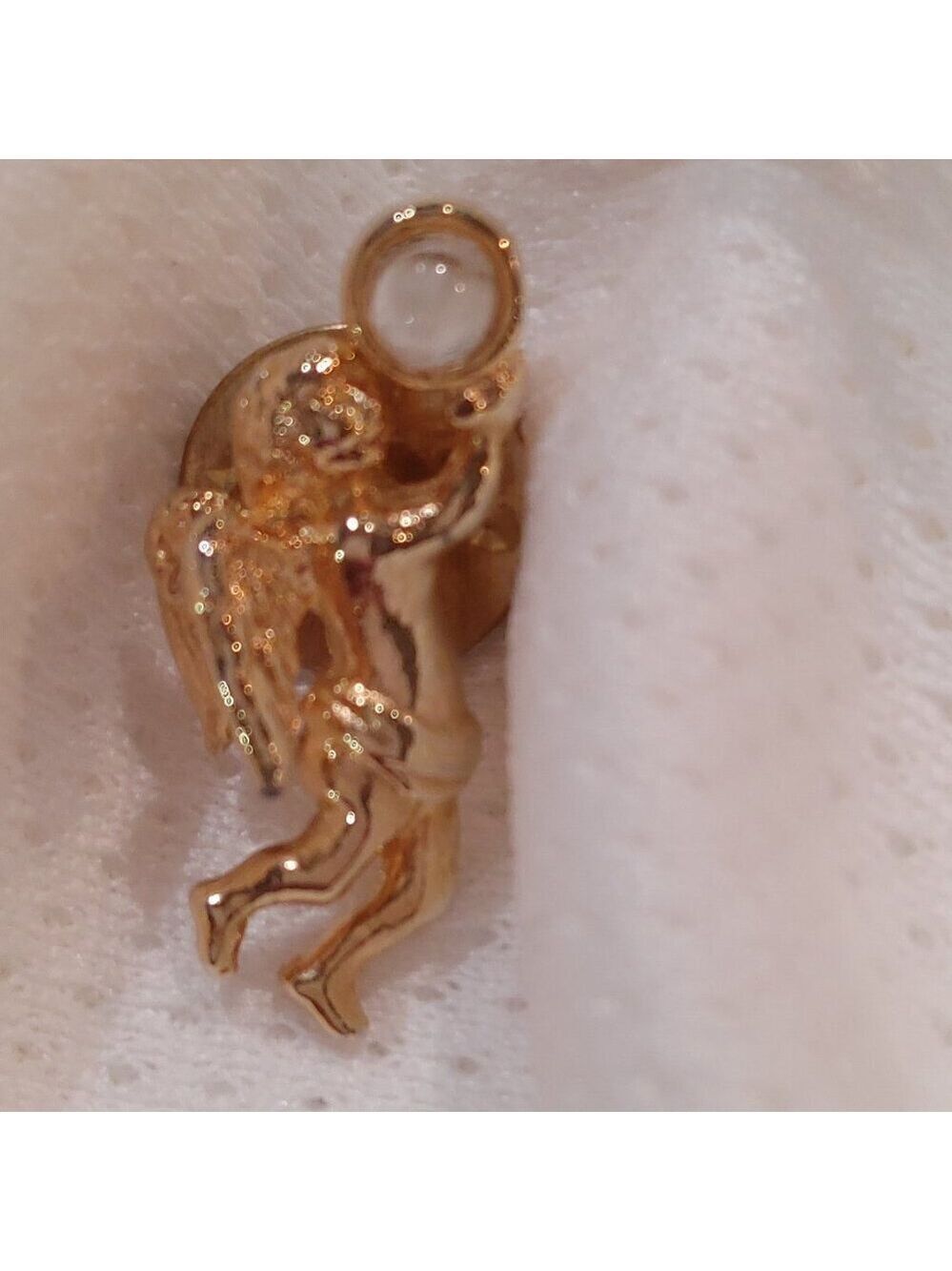 Vintage Gold Angel Lapel Pin St Augustine Quote